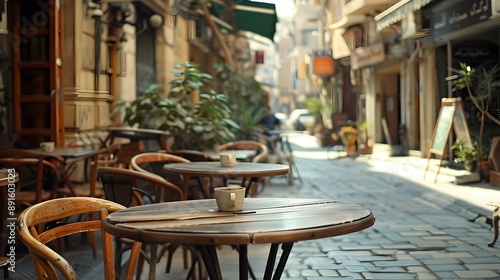Fototapeta Naklejka Na Ścianę i Meble -  Cozy Street Caf in Historic Alexandria