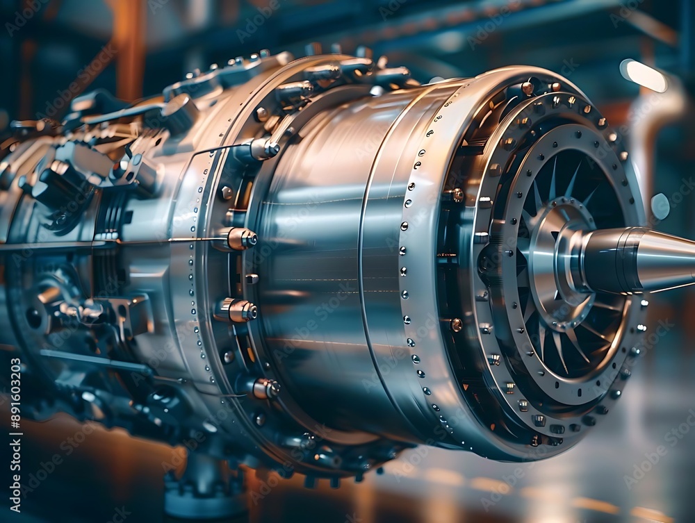Closeup of a Detailed 3D Rendered Jet Engine Closeup of a Detailed 3D Rendered Jet Engine