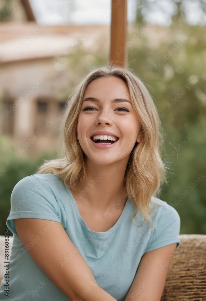 Portrait of a young woman laughing, smiling girl Portrait of a young woman laughing, smiling girl