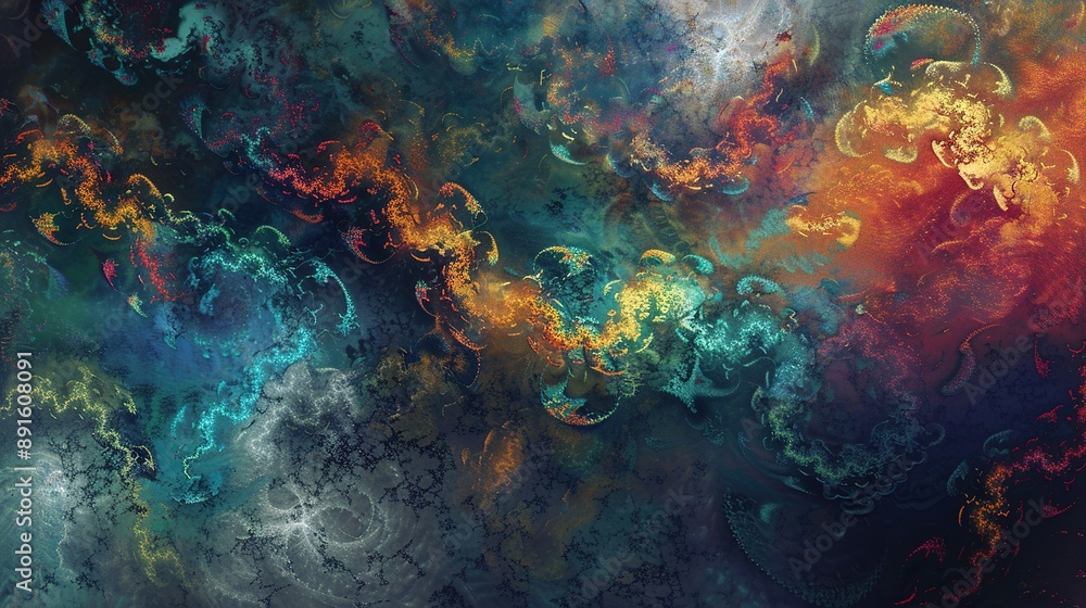 Abstract Colorful Swirls of Paint on a Dark Canvas Abstract Colorful Swirls of Paint on a Dark Canvas