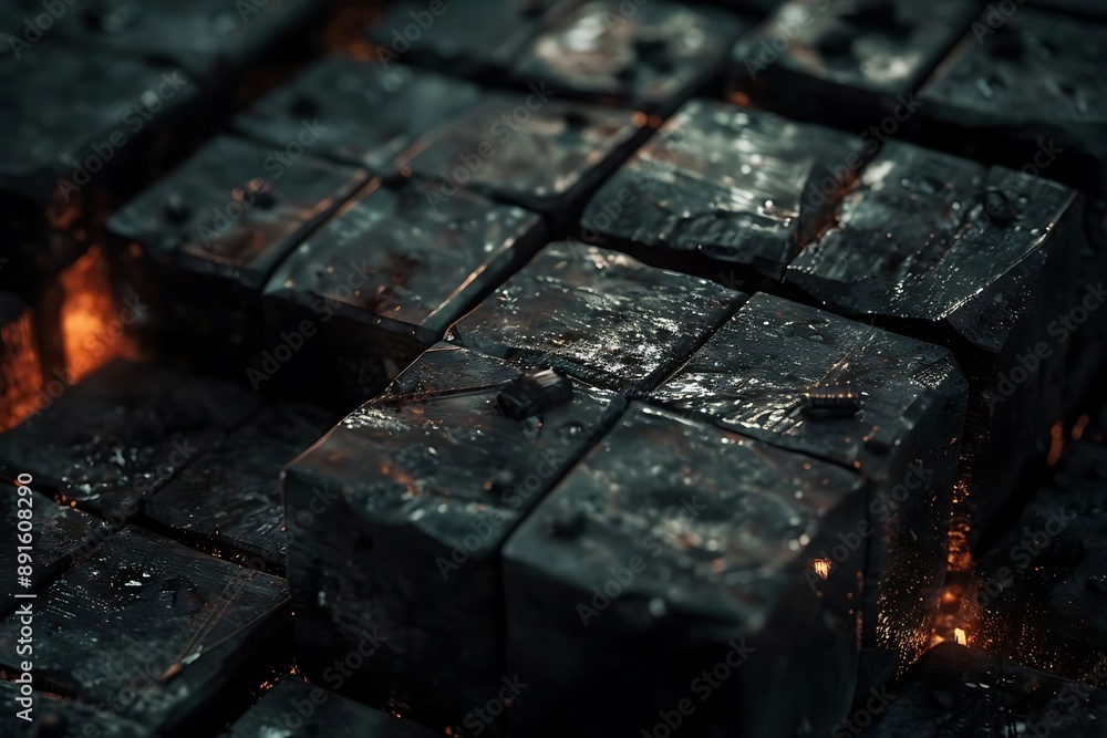 Dark 3D Rendered Black Cube Abstract Background Dark 3D Rendered Black Cube Abstract Background