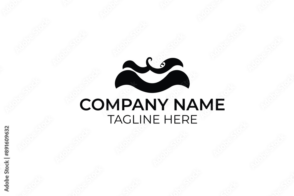 Obraz premium wave logo design vector black and white