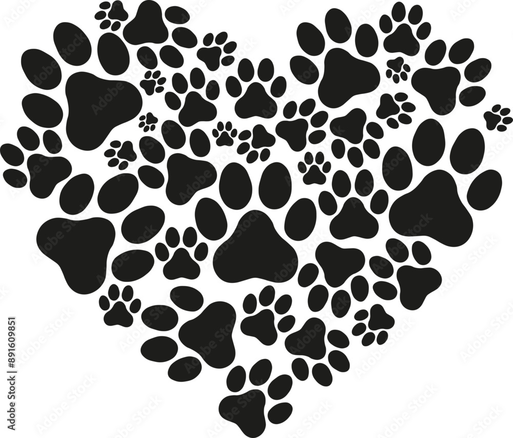 Fototapeta premium paw heart