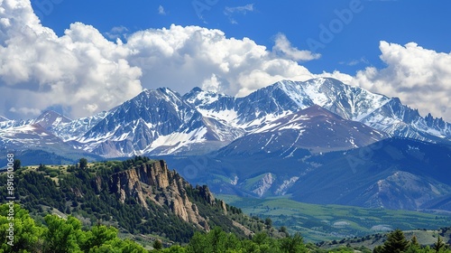 Wallpaper Mural Snow-Capped Mountains in the Colorado Rocky Mountains on a Sunny Day Torontodigital.ca
