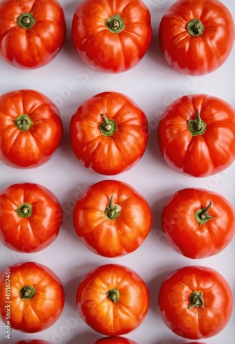 Red Cherry Tomatoes in a Row