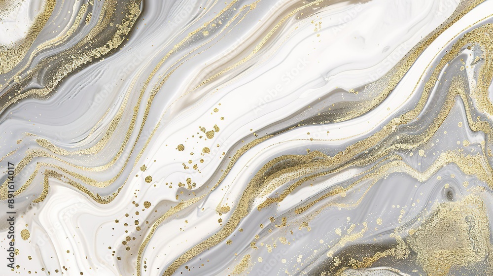 Abstract White And Gold Swirling Marble Texture Background Abstract White And Gold Swirling Marble Texture Background