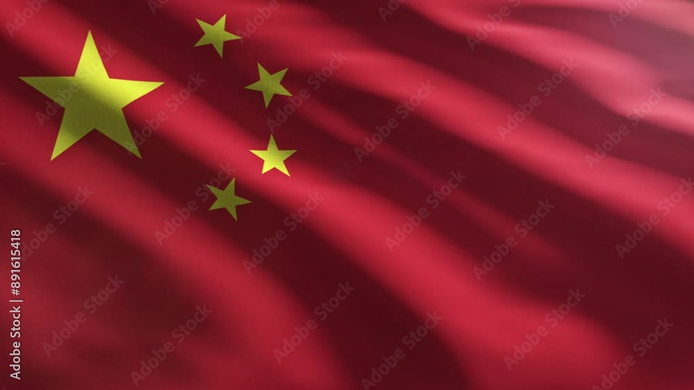 Patriotic Chinese Flag Waving In Wind. Country Banner. International Flags. Patriotic Chinese Symbol With Five Golden Stars. People's Republic of China Patriotic Flag. State Ensign. Politics Concept Patriotic Chinese Flag Waving In Wind. Country Banner. International Flags. Patriotic Chinese Symbol With Five Golden Stars. People's Republic of China Patriotic Flag. State Ensign. Politics Concept