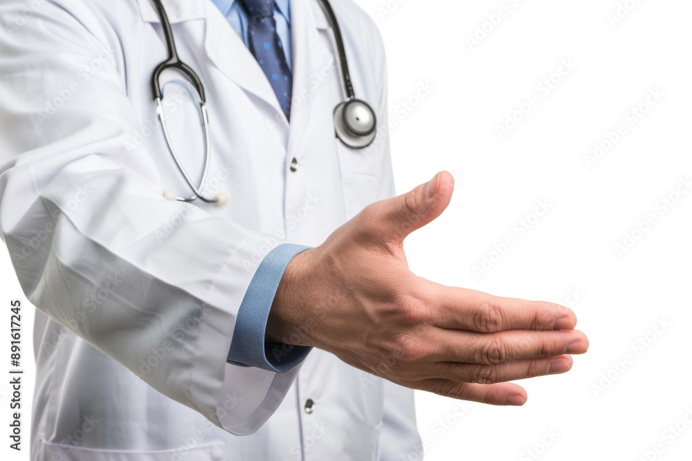 Doctor giving a thumbs up gesture Isolated on white background Doctor giving a thumbs up gesture Isolated on white background