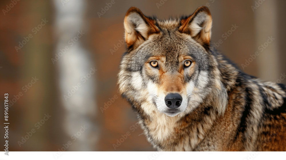 Fototapeta premium A grey wolf Canis lupus