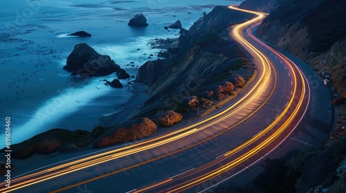 Coastal Highway at Twilight photo