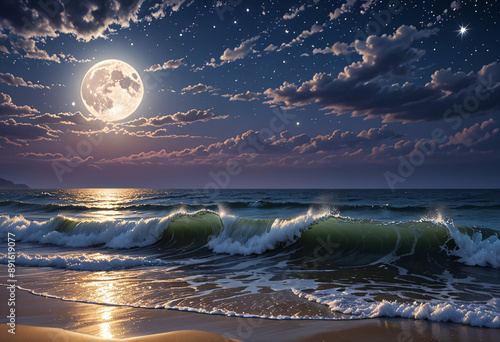 moon over the sea