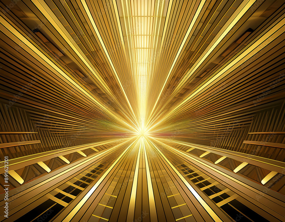 Obraz premium golden light rays geometric shapes