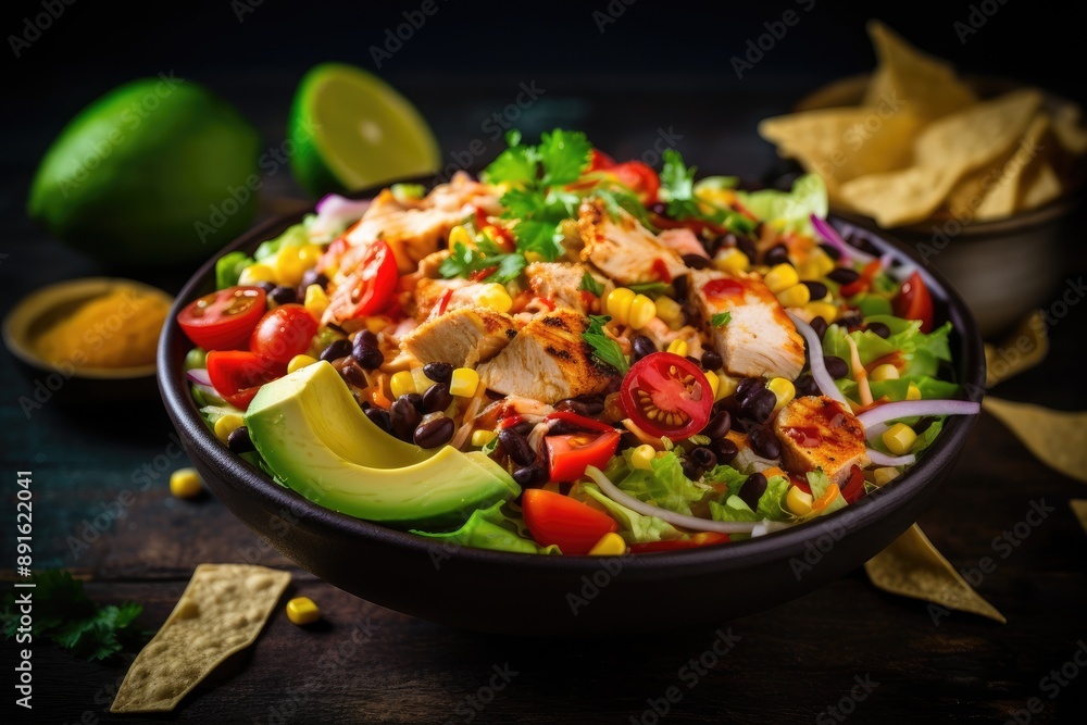 Chicken and Avocado Salad with Corn and Black Beans. Chicken and Avocado Salad with Corn and Black Beans.