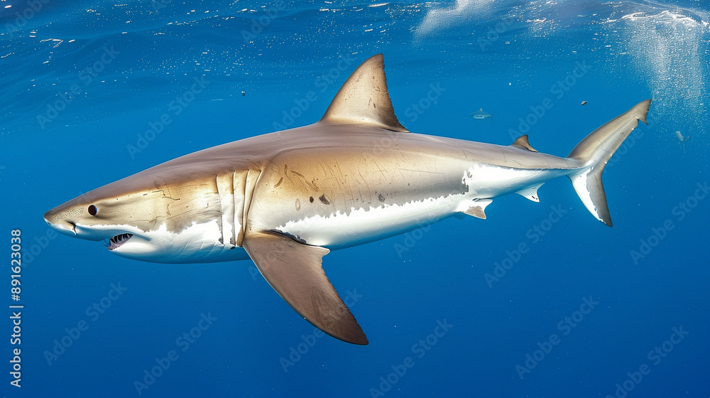 Obraz premium Great white shark underwater 