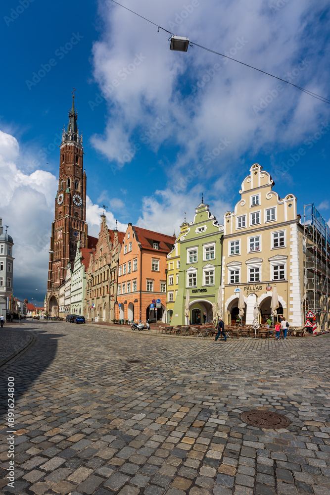Naklejka premium View of St. Martin's Church in Landshut, Germany.