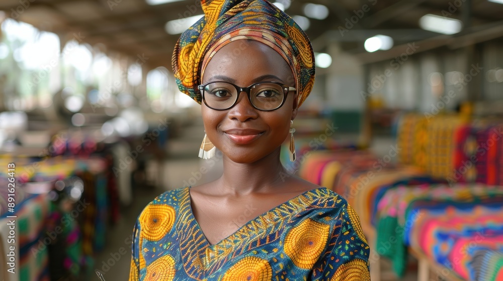 Fototapeta premium Blending traditional and modern techniques in weaving fibers with African patterns