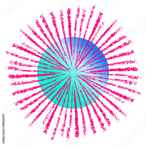 Circle brush with colorful gradations