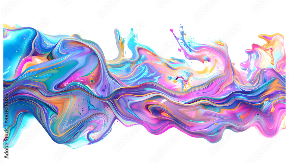 Fototapeta premium Light paint splash isolated on a transparent background, PNG