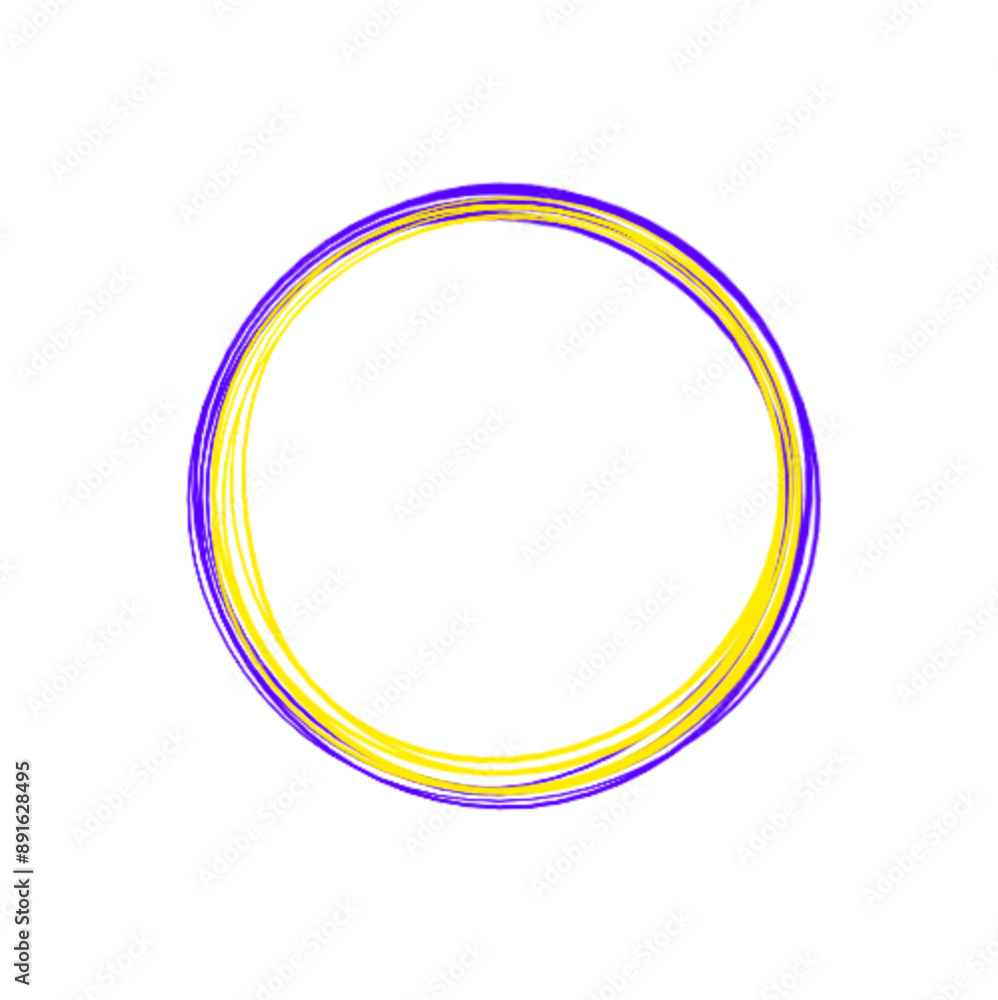 Colorful circle brush strokes