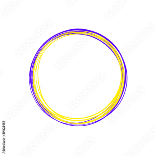 Colorful circle brush strokes