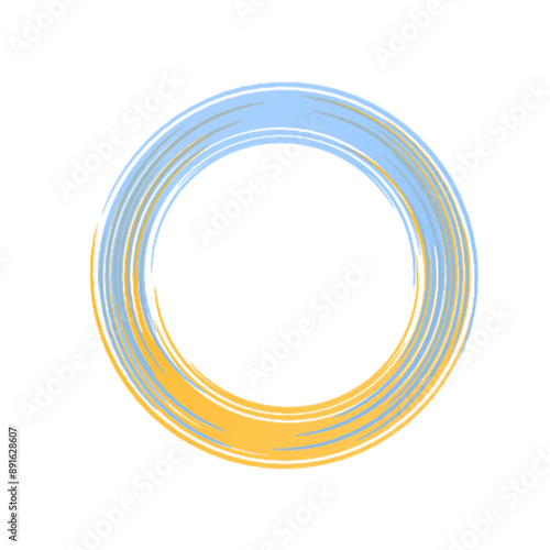 Colorful circle brush strokes