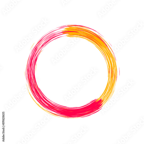 Colorful circle brush strokes