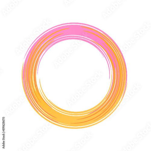 Colorful circle brush strokes