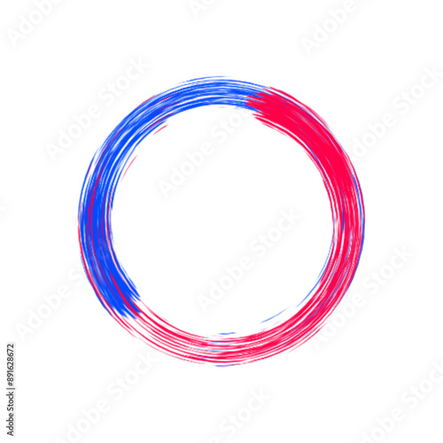 Colorful circle brush strokes