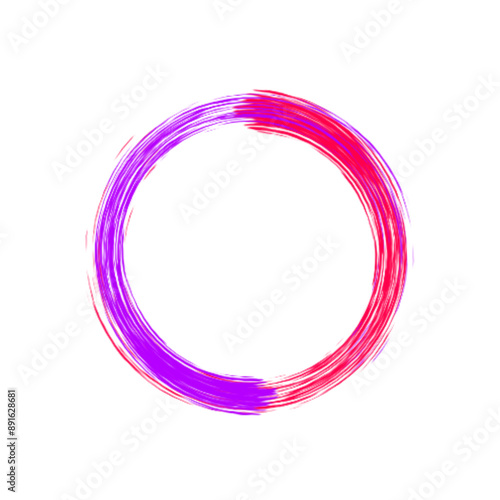 Colorful circle brush strokes