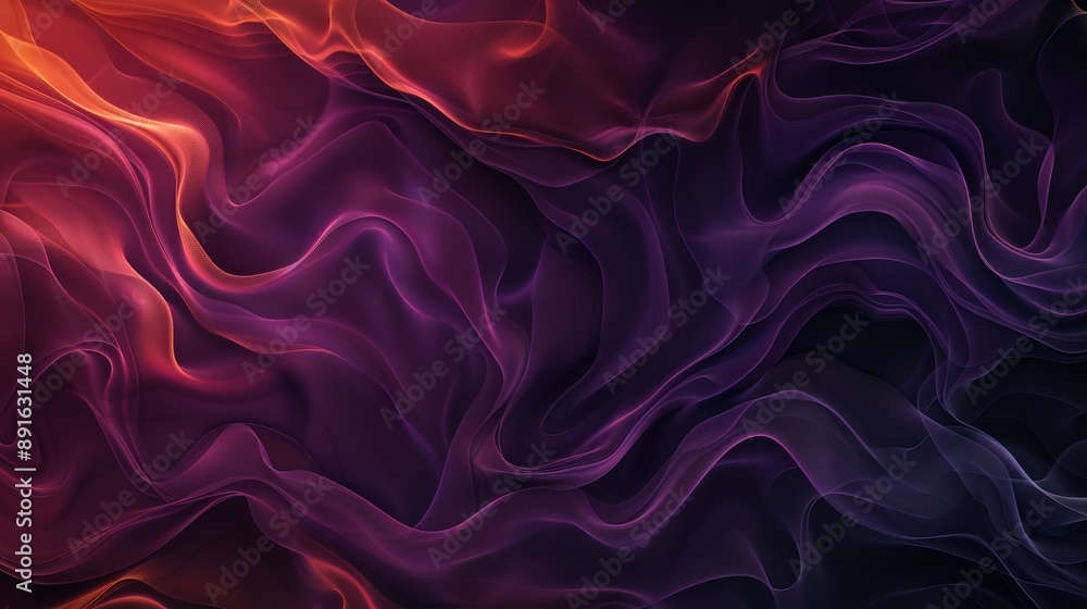Obraz premium Abstract vibrant waves in dark shades, creating a mesmerizing, fluid, and dynamic composition. Perfect for backgrounds and digital designs.
