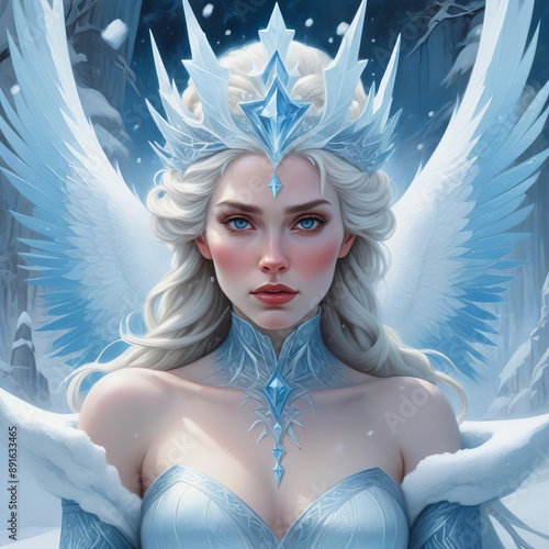 Ethereal Snow Queen Digital Painting photo