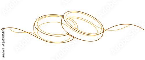 Wedding ring line art vector illustration, one line vector illustration
