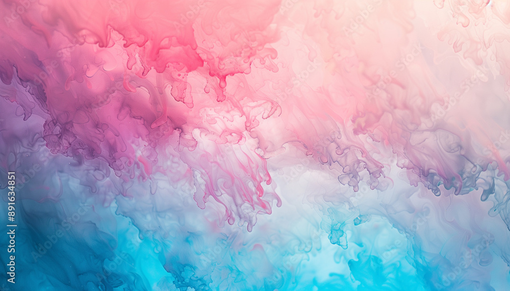 Fototapeta premium A minimalist abstract artwork using soft pink, light blue, deep black, and pure white colors. Highlights color contrast and balance. Suitable for contemporary visual projects.