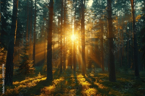 Golden Sunlight Bathes a Mystical Forest © NikahGeh