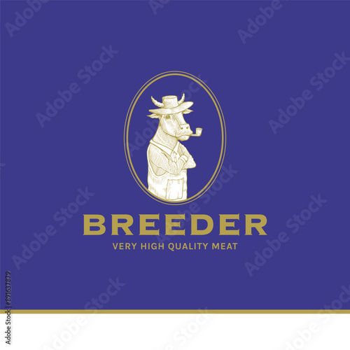 farm logo in engraving style
