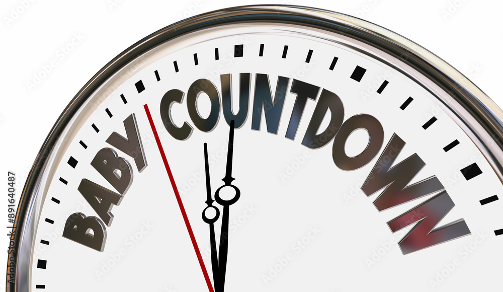 Baby Countdown Clock Expecting Delivery Childbirth Time Running Out Get Ready Prepare 3d Illustration Baby Countdown Clock Expecting Delivery Childbirth Time Running Out Get Ready Prepare 3d Illustration