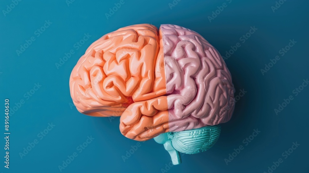 Detailed 3D of the human brain anatomy showcasing the different lobes ...