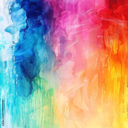 Vibrant abstract watercolor background featuring a blend of blue, pink, and orange hues for artistic inspiration.