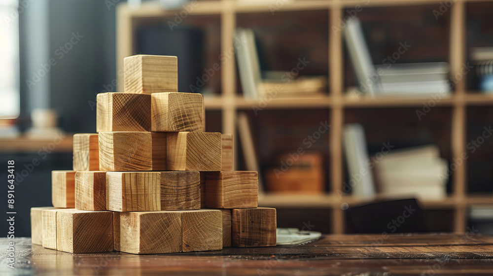 Intricately stacked wooden blocks forming a pyramid in a cozy, warm-toned room, showcasing a harmonious blend of craftsmanship and rustic charm. Intricately stacked wooden blocks forming a pyramid in a cozy, warm-toned room, showcasing a harmonious blend of craftsmanship and rustic charm.