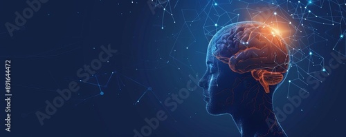 Fixed mindset, person with locked brain and static ideas, concept of unchanging learning and stifled innovation