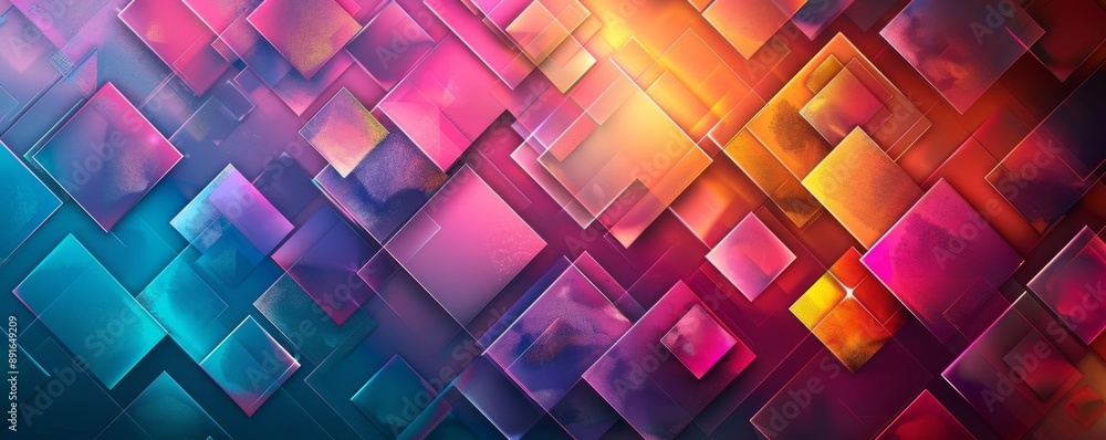 Abstract background with vibrant colors and squares. Abstract background with vibrant colors and squares.