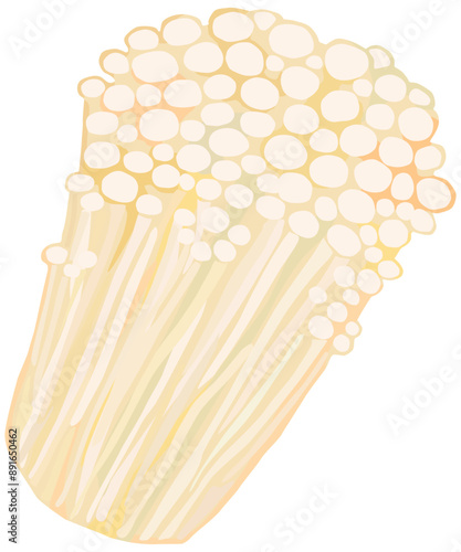 シンプルなエノキのイラスト　ベクター素材