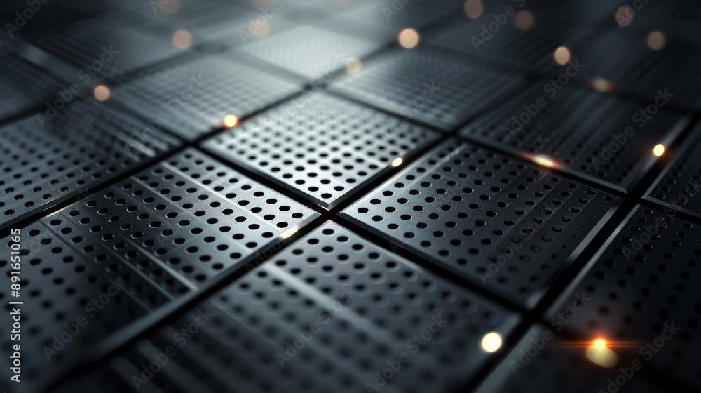 Modern Metal Surface with Perforated Design Modern Metal Surface with Perforated Design
