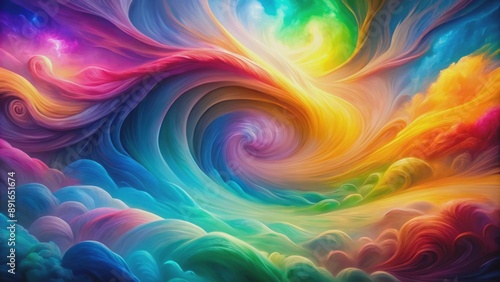 Wallpaper Mural Vibrant, swirling rainbow colors blend seamlessly in an ethereal, dreamy abstract background, evoking feelings of hope and serenity. Torontodigital.ca