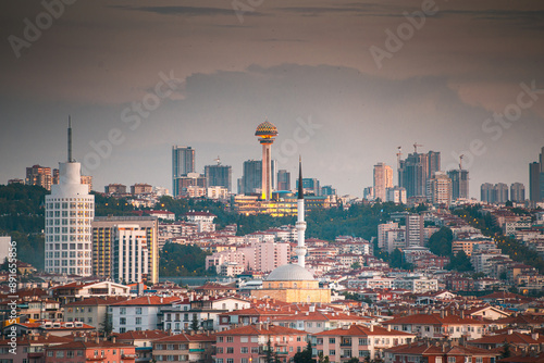 General view of Ankara during twilight photo