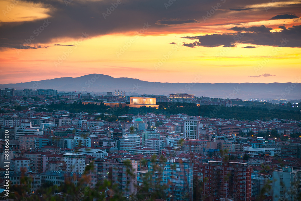 Anıtkabir, the mausoleum of Ataturk, during twilight