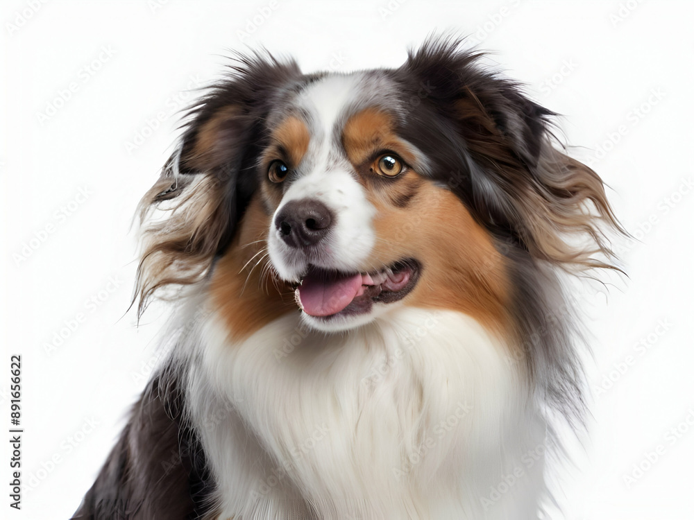 australian shepherd dog on white background australian shepherd dog on white background