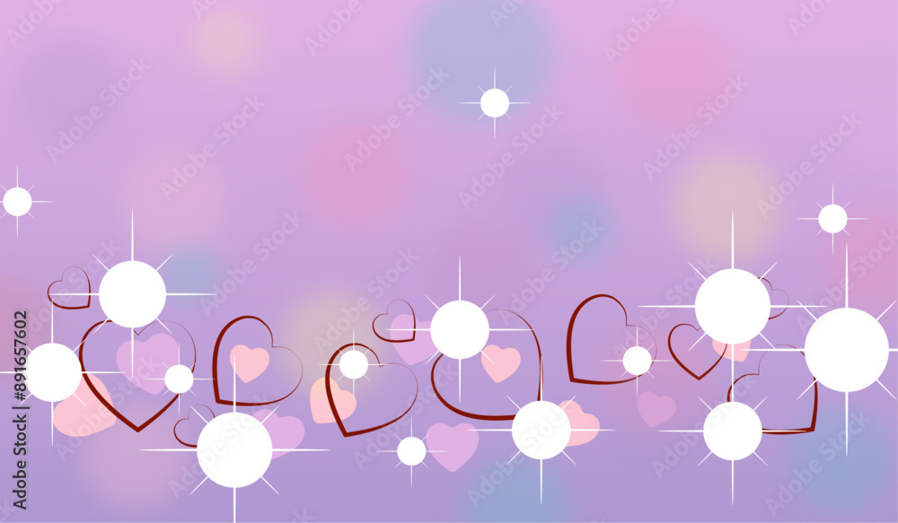 Purple abstract background with the red banner heart, Valentine background, post card Purple abstract background with the red banner heart, Valentine background, post card