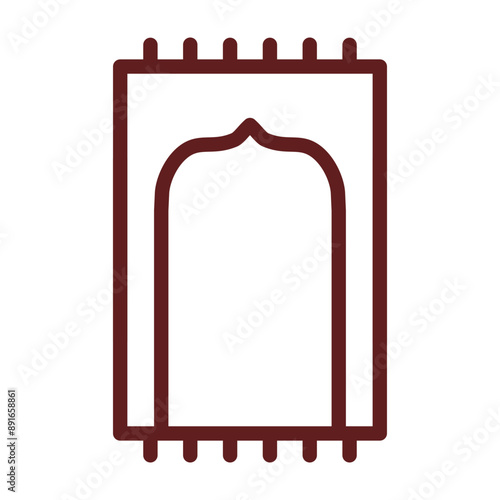 prayer mat Vector Line Maroon Icon Design photo