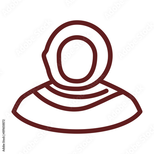traditional arabic dress woman Vector Line Maroon Icon Design